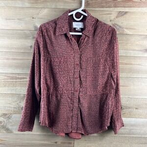 Current Elliott‎ Womens Shirt The Percy Road Button Up Crocodile Print 2 Medium